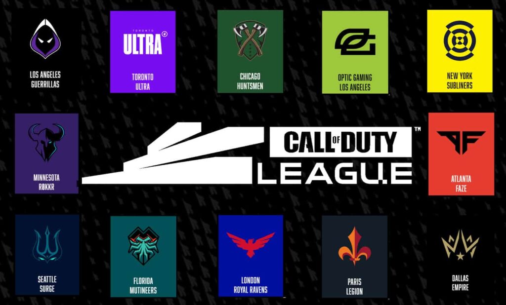 call of duty league 2020 participating teams